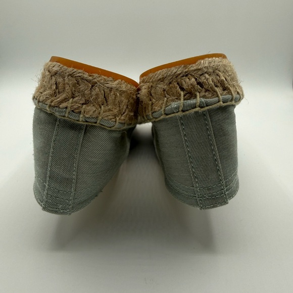 Soludos La Vie En Rosé Embroidered Espadrille Flats Blue Canvas Slip-On Shoes - Picture 8 of 16